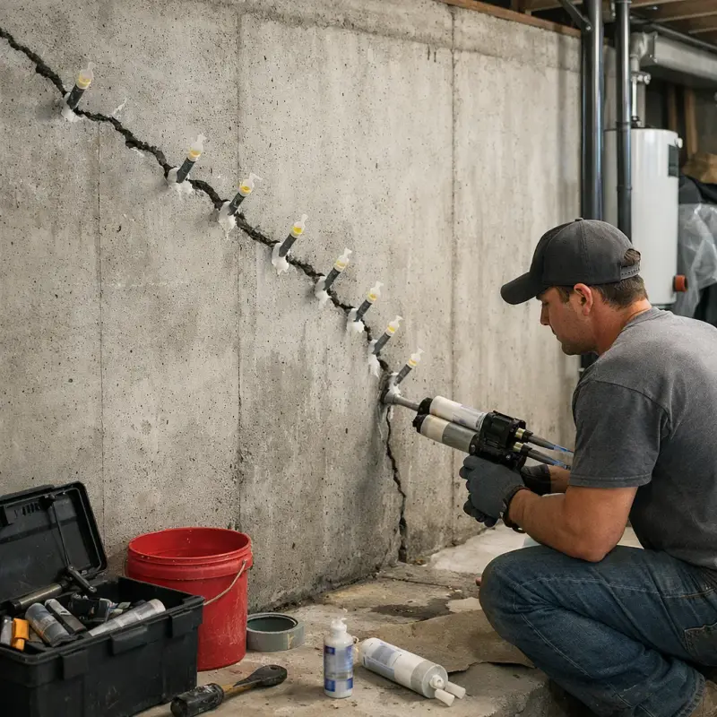 Basement Wall Crack Repair Stafford